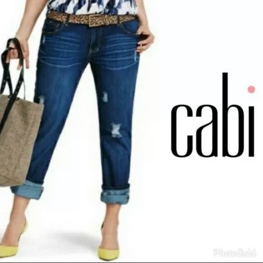 Cabi Boyfriend Skinny Distressed Jeans